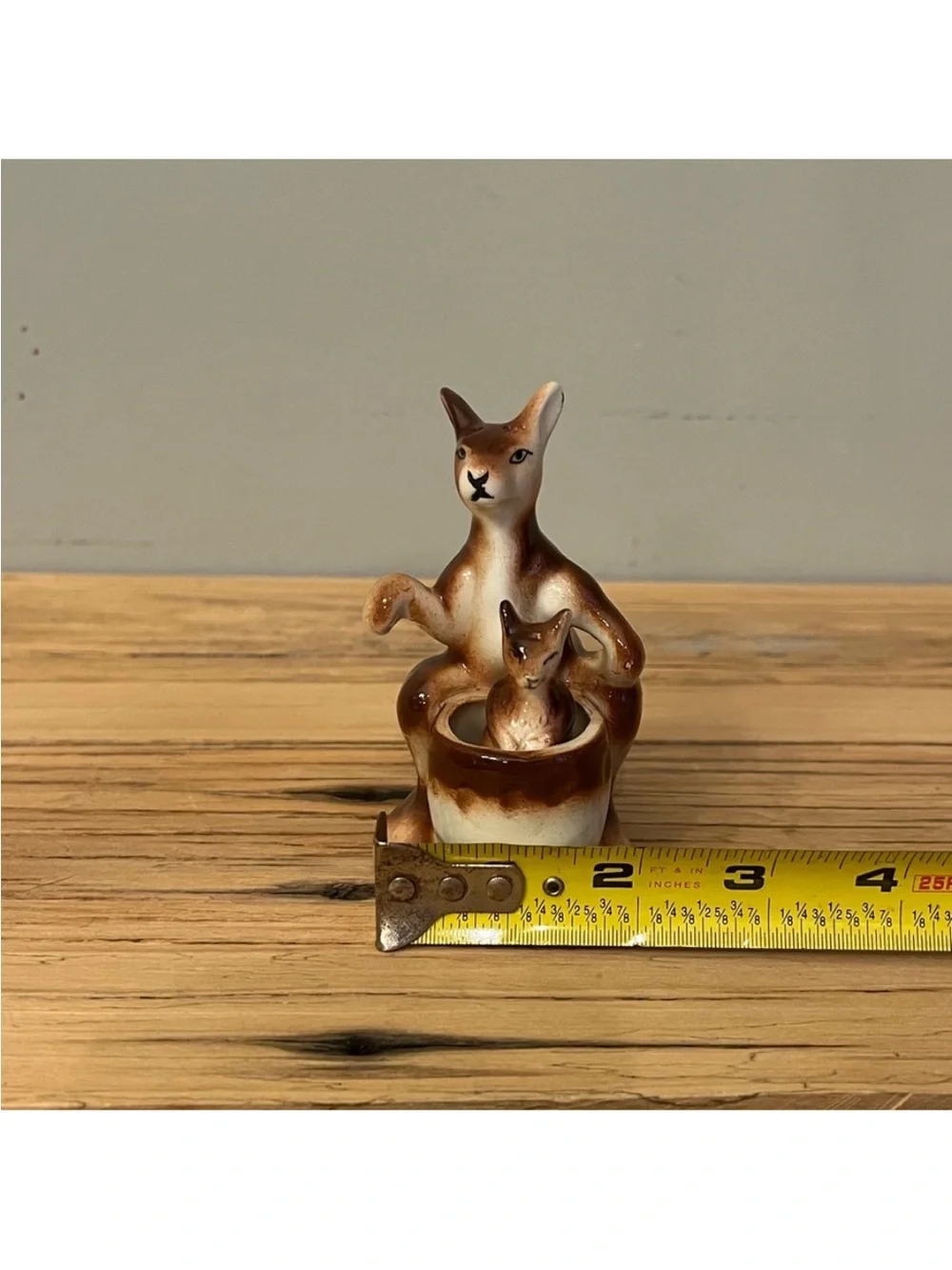 Porcelain kangaroo and joey salt and pepper shaker set-Marked Japan Vintage